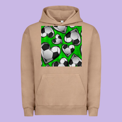 Soccer Hearts Seamless Pattern Urban Hoodie Designed By Bundleandbundleshop