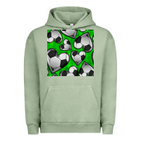 Pigment Oil Green soccer hearts seamless pattern Urban Hoodie - BundleAndBundleShop