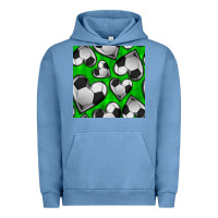 Pigment Pebble Blue soccer hearts seamless pattern Urban Hoodie - BundleAndBundleShop