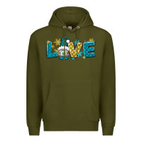 Army Green love winter gnome Premium Hoodie - NancyCooperArtShop