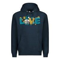 Navy love winter gnome Premium Hoodie - NancyCooperArtShop