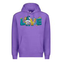 Purple love winter gnome Premium Hoodie - NancyCooperArtShop