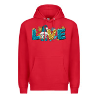 Red love winter gnome Premium Hoodie - NancyCooperArtShop