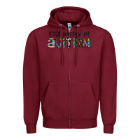 Burgundy accept. understand love autism Zipper Hoodie - CowhideDigitalArt