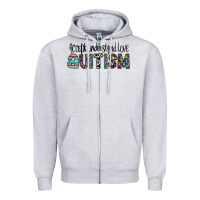 Heather Grey accept. understand love autism Zipper Hoodie - CowhideDigitalArt