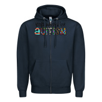 Navy accept. understand love autism Zipper Hoodie - CowhideDigitalArt
