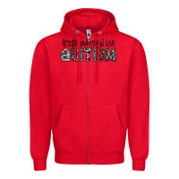 Red accept. understand love autism Zipper Hoodie - CowhideDigitalArt