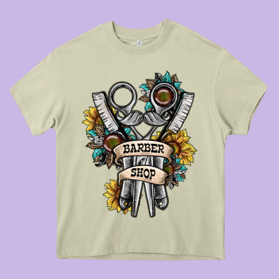 Barber Shop Heavy Core Tee Designed By Sublimationcraftshop