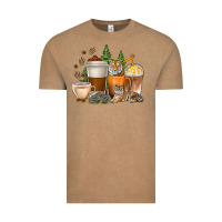 Vintage Coffee coffee cups tiger with coffee beans Vintage Tee - texasbilliewilder