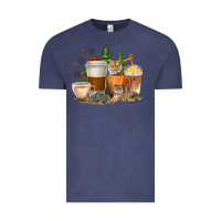 Vintage Denim coffee cups tiger with coffee beans Vintage Tee - texasbilliewilder
