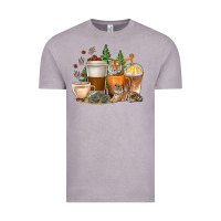 Coffee Cups Tiger With Coffee Beans Vintage Tee | Teevron