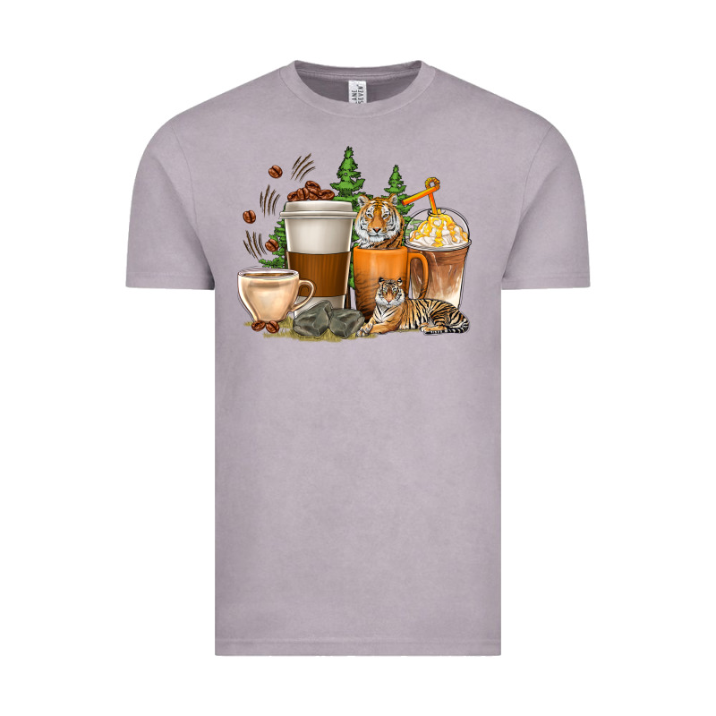Coffee Cups Tiger With Coffee Beans Vintage Tee by texasbilliewilder | Teevron