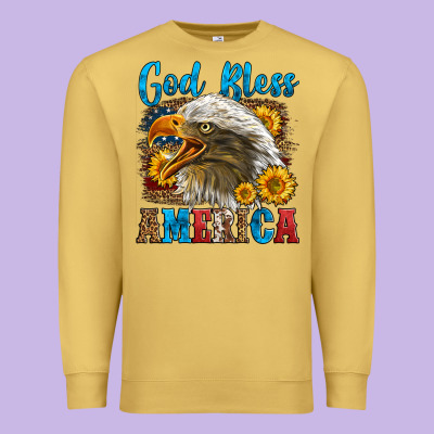 God Bless America Premium Sweatshirt Designed By Lillyallendesigns