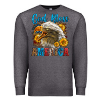 Charcoal Heather God Bless America Premium Sweatshirt - LillyAllenDesigns