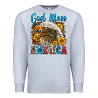 Heather Grey God Bless America Premium Sweatshirt - LillyAllenDesigns
