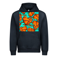 Navy basketball hearts with leopard seamless pattern Urban Hoodie - BundleAndBundleShop