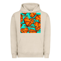 Pigment French Oak basketball hearts with leopard seamless pattern Urban Hoodie - BundleAndBundleShop