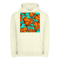 Pigment Pistachio basketball hearts with leopard seamless pattern Urban Hoodie - BundleAndBundleShop