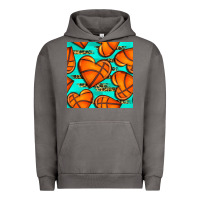 Pigment Tornado basketball hearts with leopard seamless pattern Urban Hoodie - BundleAndBundleShop