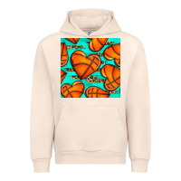 Sandshell basketball hearts with leopard seamless pattern Urban Hoodie - BundleAndBundleShop