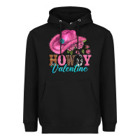 Black valentines day cowgirl hat and howdy Heavyweight Hoodie - AdoDesignShop