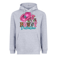 Heather Grey valentines day cowgirl hat and howdy Heavyweight Hoodie - AdoDesignShop