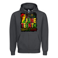Smoke juneteenth fist free ish since 1865 with background Zipper Hoodie - HRA Design Shop