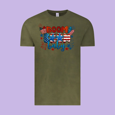Boom Boom Baby 4th Of July Vintage Tee Designed By Barkaloodesign
