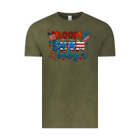 Vintage Olive boom boom baby 4th of july Vintage Tee - BarkalooDesign