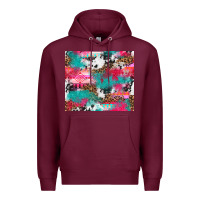 Burgundy leopard cowhide pink turquoise glitter Premium Hoodie - NancyCooperArtShop