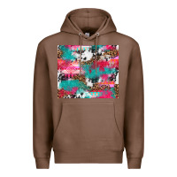 Chestnut leopard cowhide pink turquoise glitter Premium Hoodie - NancyCooperArtShop