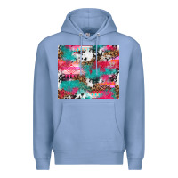 Colony Blue leopard cowhide pink turquoise glitter Premium Hoodie - NancyCooperArtShop