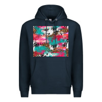 Navy leopard cowhide pink turquoise glitter Premium Hoodie - NancyCooperArtShop