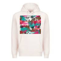 Pale Pink leopard cowhide pink turquoise glitter Premium Hoodie - NancyCooperArtShop