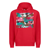 Red leopard cowhide pink turquoise glitter Premium Hoodie - NancyCooperArtShop