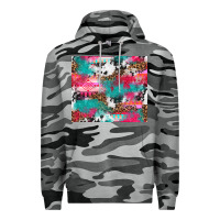 Slate Camo leopard cowhide pink turquoise glitter Premium Hoodie - NancyCooperArtShop
