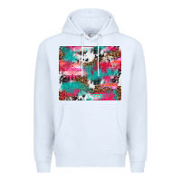 White leopard cowhide pink turquoise glitter Premium Hoodie - NancyCooperArtShop