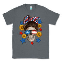 Charcoal Heather American mom skull Classic Tee - Neo Western