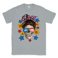 Heather Grey American mom skull Classic Tee - Neo Western