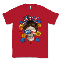Red American mom skull Classic Tee - Neo Western