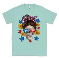 Seafoam American mom skull Classic Tee - Neo Western