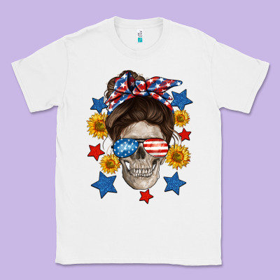 American Mom Skull Classic Tee Designed By Neo Western