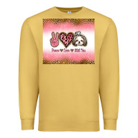Antique Gold peace love shih tzu Premium Sweatshirt - Jasminsmagicworld
