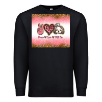 Black peace love shih tzu Premium Sweatshirt - Jasminsmagicworld