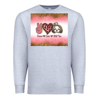 Heather Grey peace love shih tzu Premium Sweatshirt - Jasminsmagicworld