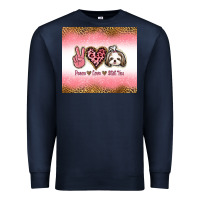Navy peace love shih tzu Premium Sweatshirt - Jasminsmagicworld