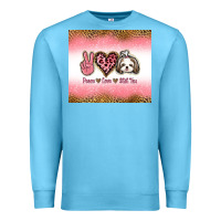 Ocean Blue peace love shih tzu Premium Sweatshirt - Jasminsmagicworld