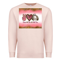 Pale Pink peace love shih tzu Premium Sweatshirt - Jasminsmagicworld