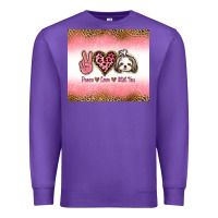 Purple peace love shih tzu Premium Sweatshirt - Jasminsmagicworld