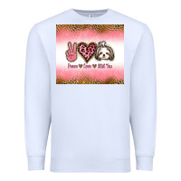 White peace love shih tzu Premium Sweatshirt - Jasminsmagicworld